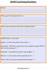 Image result for Smart Goal Setting Worksheet PDF