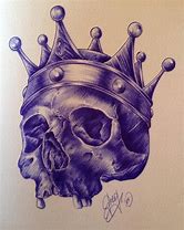 Image result for Skull and Crown Drawings