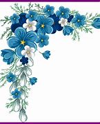 Image result for Blue Floral Border Design PNG