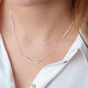 Image result for Double Chain Necklace Silver