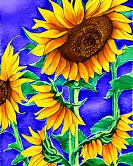 Image result for Watercolor Sunflower and Bee