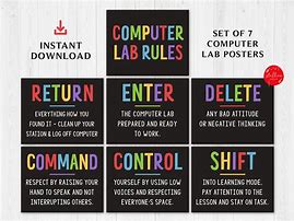 Image result for Printable Computer Lab Rules