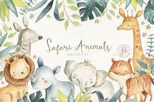 Image result for Jungle Animals Baby Shower Clip Art