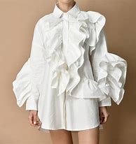 Image result for White Ruffle Shirt Men