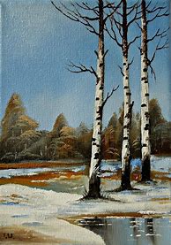 Image result for Paintings of Silver Birch Trees