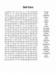 Image result for Self-Care Word Search Printable