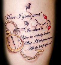 Image result for Alice in Wonderland Mad Hatter Tattoo