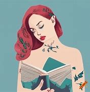 Image result for Line Drawing Woman Reading