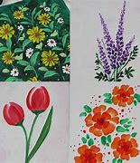 Image result for Simple Flowers On a Brown Background to Paint