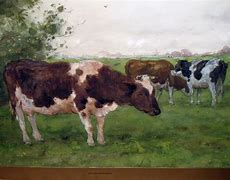 Image result for Cow Watercolor Landscape Painting