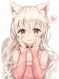 Image result for Anime Girl with White Hair and Blue Eyes and Cat Ears