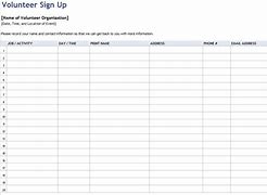 Image result for Printable Volunteer Sign Up Sheet