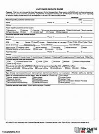 Image result for Customer Service Form Template