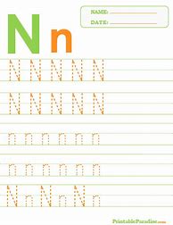 Image result for Printable Letter N for Tracing