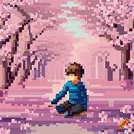 Image result for Cherry Blossom Pixel Art HD at Night