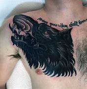 Image result for Wolf Chest Tattoo