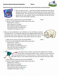 Image result for Natural Selection Worksheet Answer Key