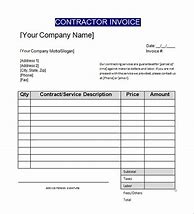 Image result for Contractor Invoice Template