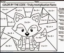 Image result for Math Coloring Pages Multiplication