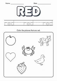 Image result for Color Red Coloring Page