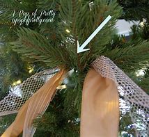 Image result for White Christmas Tree with Ribbon