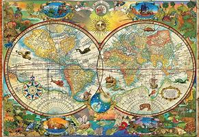 Image result for Antique World Map Puzzle