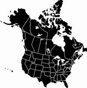 Image result for Map of North America Black and White