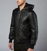 Image result for hooded bomber jacket leather