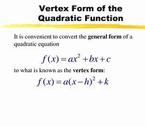 Image result for Vertex Form Equation