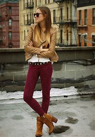 Image result for Burgundy Turtleneck Khaki Pants