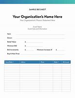 Image result for Blank Bid Sheet Form