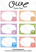 Image result for Owl Name Tag Template