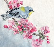 Image result for Watercolor Two Birds Branch Painting