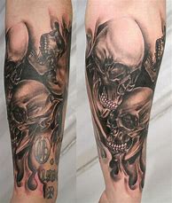 Image result for Evil Skull Sleeve Tattoos