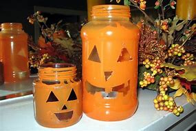 Image result for Glass Jar Pumpkins DIY