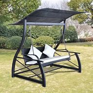 Image result for Patio Rattan Swing Chair