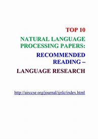 Image result for Natural Language Processing Research Papers