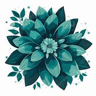 Image result for Teal Flower Clip Art