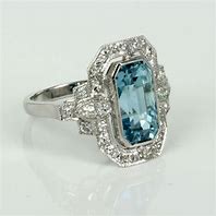 Image result for 14K White Gold Aquamarine Ring