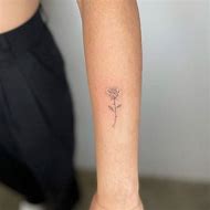 Image result for Fine Line Rose Tattoo On Forearm