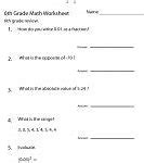 Image result for Free Printable Math Worksheets for 6th Grade