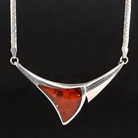 Image result for Amber Sterling Necklace with Matching Earrings