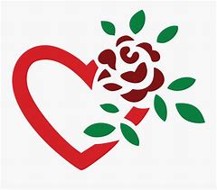 Image result for Rose Heart Clip Art Black and White