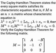 Image result for Cayley-Hamilton Theorem