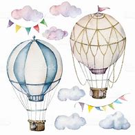 Image result for Beige Hot Air Balloon Watercolor