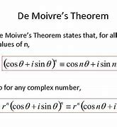 Image result for De Moivre's Theorem Formula