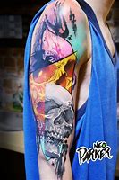 Image result for Evil Skull Sleeve Tattoos