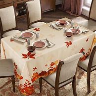 Image result for Fall Table Cloths Orange and Blue