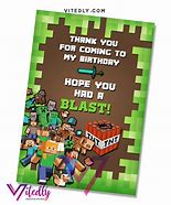 Image result for Minecraft 7th Birthday Party Invitation Template