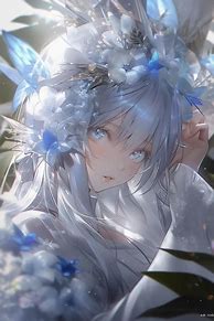 Image result for Anime Girl with White Hair and Blue Eyes and Cat Ears